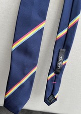 Mens Marks And Spencer Limited Edition Blue Multi Striped Skinny Tie 2" Wide