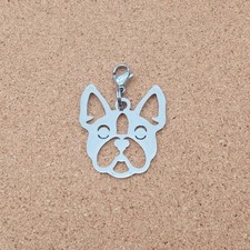 Dog Large Silver Stainless Steel Clip-on Charm Bracelet Purse Zipper CLM1