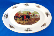 SHELTONIAN Fox Hunting Horse & Hounds Bone China X Large Meat Sandwich Platter