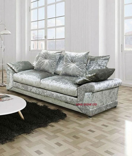 Crushed velvet seater sofa - velvet, 3
