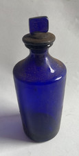 A COBALT BLUE 9.5" victorian druggist bottle chemist pharmacy display old pontil