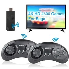 4K HDMI TV Game Stick Console Built-in 4600 Retro Game 2pcs Wireless Gamepad UK
