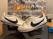 Nike Cortez Trainers UK 9.5 Men's White Black Classic Leather Retro ?