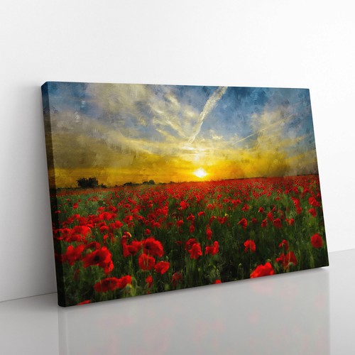 Field poppies canvas wall - field,