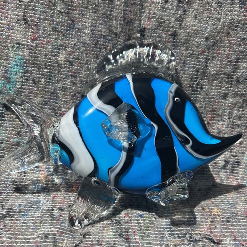 Vintage glass fish blue - fish, and