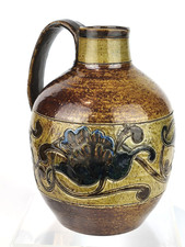 A Fabulous Early Martin Brothers Exotic Flower Jug-Purchase Receipt from 1944!