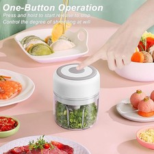 Mini Food Chopper Electric Processor Blender Glass Mixer Garlic Spices Grinder