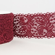 Stretch Lace Trim - Burgundy -