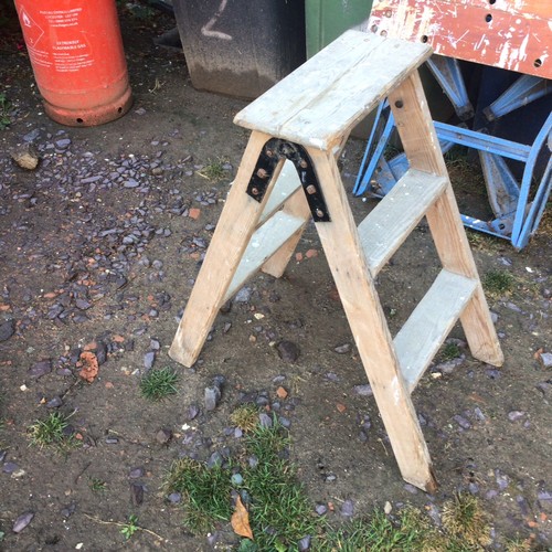 Old wooden folding step - old,