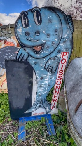 Vintage french fishmonger sign - fishmonger,