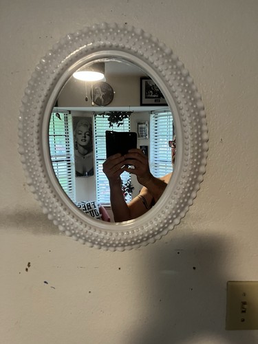 Vintage wall oval mirror milk - mirror,