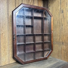 Vintage Wood & Glass Octagonal