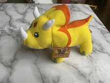 Dinosaur King Sega Sunrise - Chomp - Triceratops Soft Plush Toy 9" Official Rare