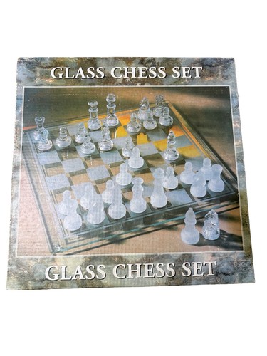 Glass chess set traditional - glass,