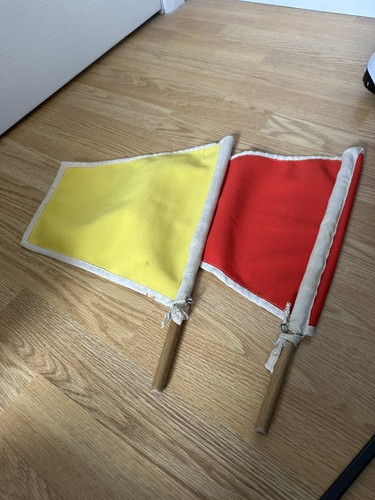 Vintage railway signal flag - railway,