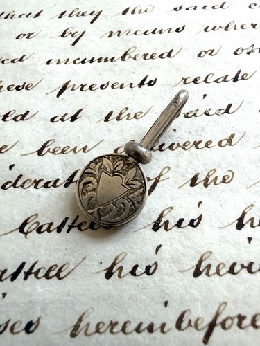 Antique silver napkin clip - antique,