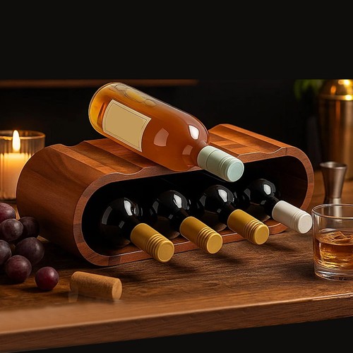 Free standing wood wine - standing, rack