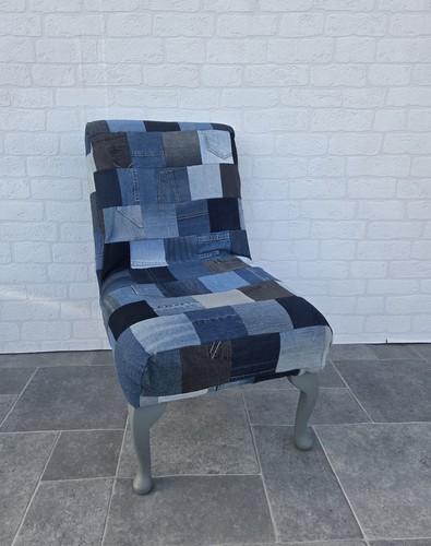 Denim patchwork accent chair - accent,