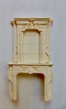  Dolls House Ornate Cream Resin Fire Place & Top Piece  1 / 12th  Scale