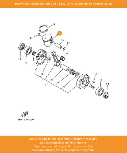 Yamaha piston - piston, (std)