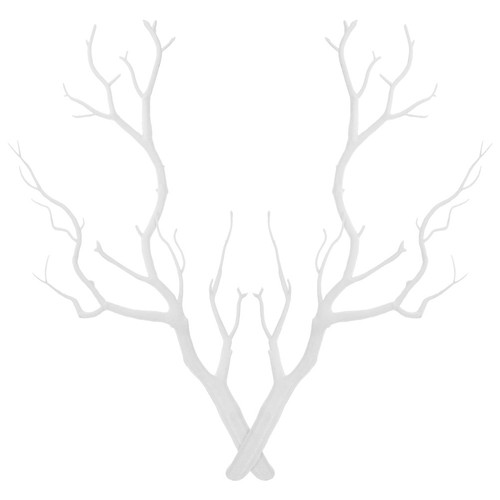 2pcs white birch branches - white,