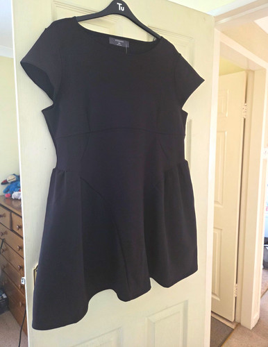 Primark black skater dress 2xl - black,
