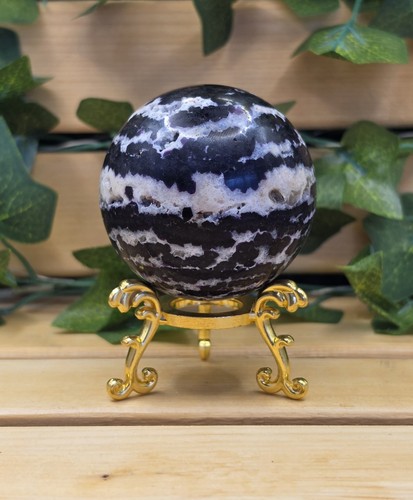 Purple zebra stone sphere - purple,