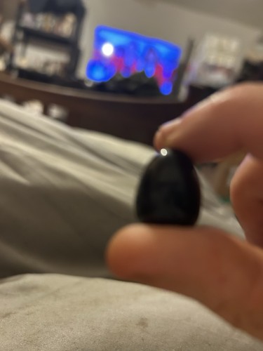 Mini polished black stone egg - mini,