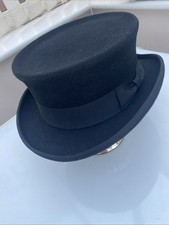 Major Wear Men'sBlack 100% Wool Hand Made Hard Bowler Hat Size XL 60 Made Englan