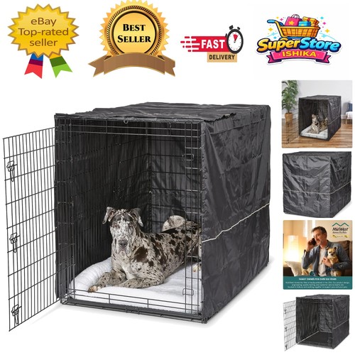 Black polyester dog crate - black,