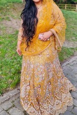 mustard lengha size 18 UK