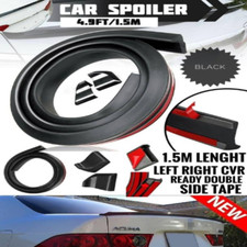 4.9ft DIY Universal Black PU Car Rear Roof Tail Trunk Spoiler Wing Lip Trim Kit