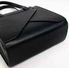 Black Small Asymmetric Detail Hand Bag- Unused (No Strap) | Work Party Autumn