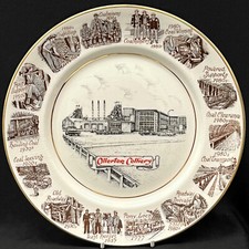 Vintage Mining Plate Ollerton Colliery Nottinghamshire, Edwardian China, 1980's