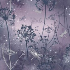 Damselfly Wallpaper Floral Flowers Trees Butterflies Glitter Luxury Arthouse