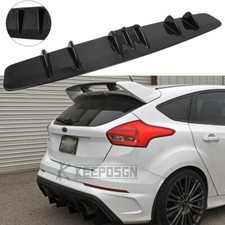 For Ford Focus Glossing Black Rear Bumper Lip Diffuser Spoiler Splitter 7 Fins