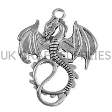 10 Pcs - Tibetan Silver Dragon