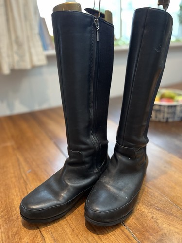 Fitflop black leather knee - leather,