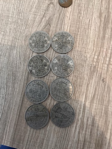 British silver half crowns - british,