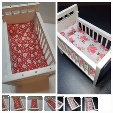 2 x Dolls House Cot Bedding
