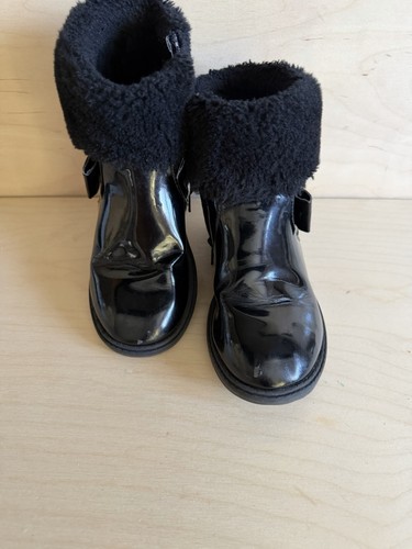Girls patent black boots fair - patent,