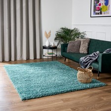 Duck Egg Blue Thick Shaggy Rug