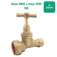 Stop Cock 25mm MDPE x15mm