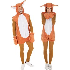 Squirrel Costume Man Woman Halloween Fancy Dress Outfit Carnival Chipmunk Animal