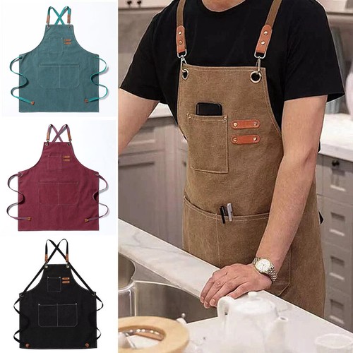Canvas leather apron bbq - &,