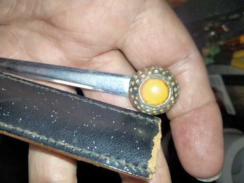 Antique golf ball amberletter - golf,