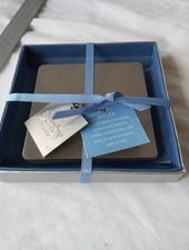 4- Denby REFLEX stainless steel drinks coasters 10 x 10 Cm .