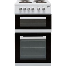 Beko KD531AW 50cm Free Standing Electric Cooker with Solid Plate Hob White A
