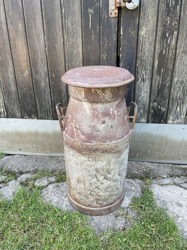 Antique rustic aluminium milk - antique,