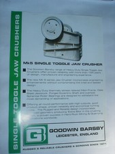 GOODWIN BARSBY Jaw Crusher Brochure Leicester